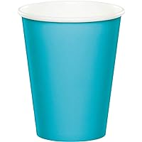 Club Pack of 240 Bermuda Blue Disposable Paper Hot and Cold Party Tumbler Cups 9 oz.