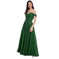 MllevReve Women's Off Shoulder Chiffon Empire Bridesmaid Dress for Wedding Evening