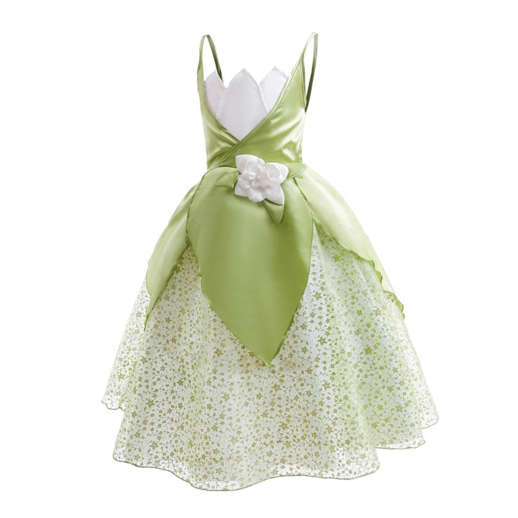 Dressy Daisy Little Girls Frog Princess Fancy Dress Up Birthday Party Halloween Costume with Accessories, Green