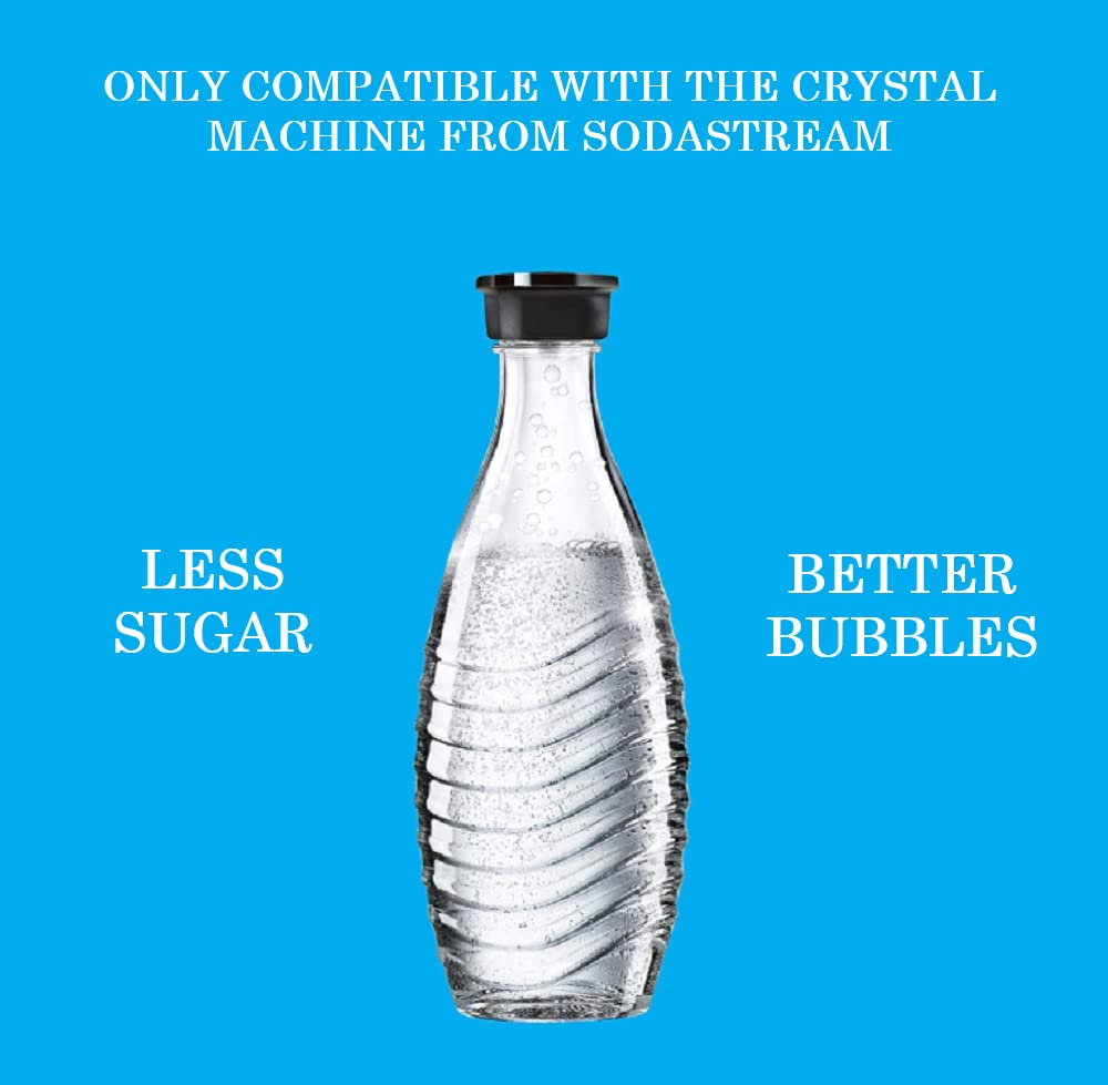 SodaStream Glass Carbonating Carafe (Aqua Fizz, Crystal, Penguin Machines Only), Clear, 20.7 Fl Oz(Pack of 3)