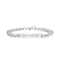 VNOX Personalized Friendship Stainless Steel Thin ID Tag Link Bracelet for Best Friend,Bridesmaid Gift