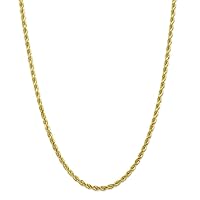10k Gold Sparkle Cut Rope Chain Jewelry Gifts for Women in Yellow Gold Choice of Lengths 16 20 22 24 7 18 30 9 8 and Variety of mm Options