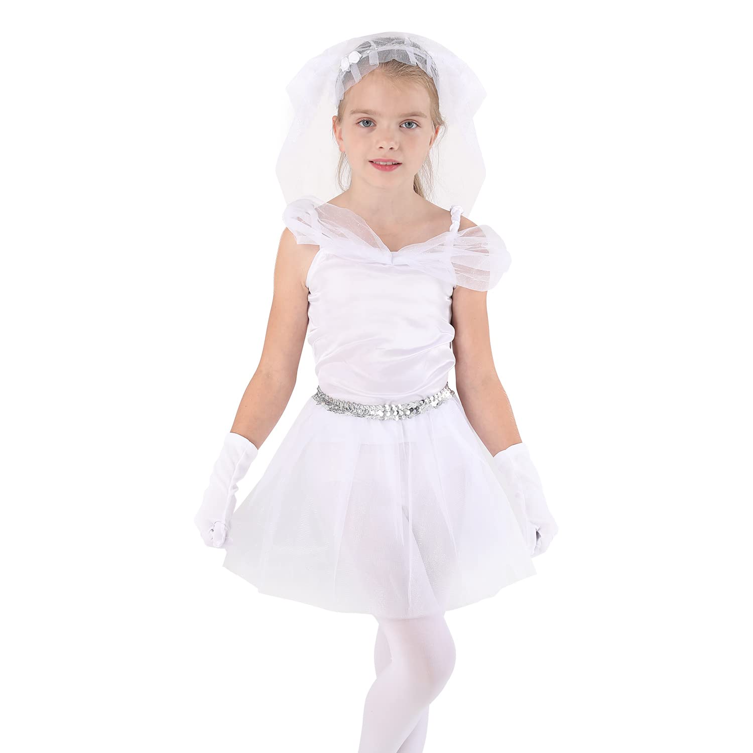 Toiijoy Girls Dress up Costume Set Princess,Fairy,Mermaid,Bride,Pop Star Costume for Little Girls Toddler Ages 3-6yrs