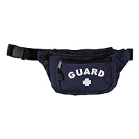 Kemp USA – Lifeguard Fanny Pack/Hip Pack with GUARD Logo - Water-Resistant and Durable Waist Bag for Medical Supplies & Lifeguard Gear - Navy blue