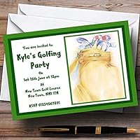 Green Golfing Golf Personalized Party Invitations