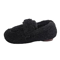 Fashionable Winter Children Boots Boys And Girls Cotton Shoes Flat Bottom Plush Warm Slip On Kids Leather Shoes