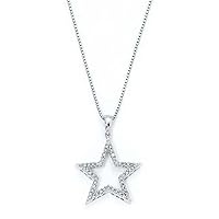 925 Sterling Silver Diamond Star Necklace Jewelry for Women