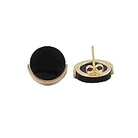 Amazonite Handmade Push Back Stud Earring | Brass Gold Plated Round Shape Wholesale Jewelry | Gemstone Earring For Women | 1425)1F