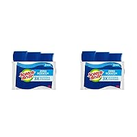 Scotch-Brite Zero Scratch Scrub Sponges, 3 Kitchen Sponges for Washing Dishes and Cleaning The Kitchen and Bath, Non-Scratch Sponge Safe for Non-Stick Cookware (Pack of 2)