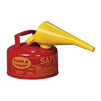 1 Gallon Steel Safety Can for Flammables, Type I, Flame Arrester, Funnel, Red - UI10FS