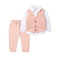 Boys Suits for Weddings White Shirts, Vests and Pants Clothes Sets