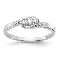 14k White Gold Diamond Ring Size 7 Jewelry for Women