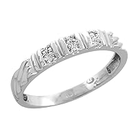 10k White Gold Diamond Engagement Ring Women 1/8inch wide