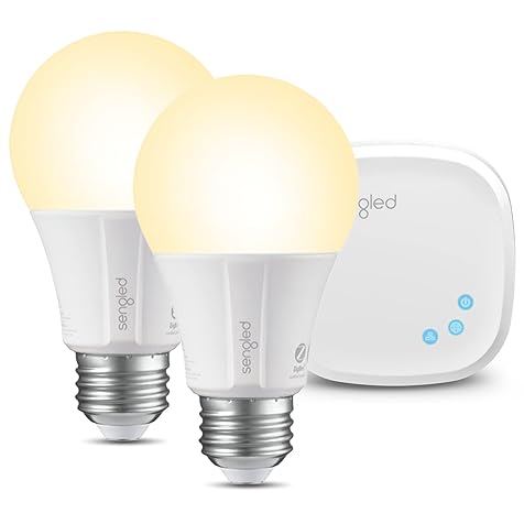Sengled Smart,2700K Soft White Alexa Light Bulbs, A19 E26 Dimmable Bulbs 800LM, 9 (60W Equivalent), 1 Sengled Smart Hub +2 bulbs Kit (Pack of 1)