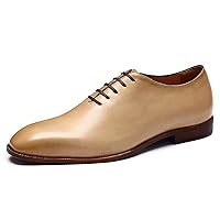 Fashion Plain Toe Genuine Soft Leather Oxfords Colour Rubbing Breathable Comfort Novelty Dress Formal Shoes for Men
