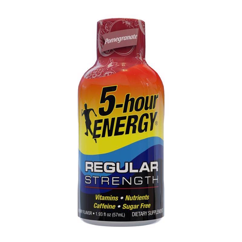 5-hour ENERGY Shot, Regular Strength, Pomegranate, 1.93 Ounce, 12 Count