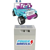 Bundle of Power Wheels Disney Frozen Jeep Wrangler Ride-On Vehicle with Music Sounds & Storage, Preschool Kids Ages 3+ Years + Replacement Battery 12-Volt 12-Ah Rechargeable