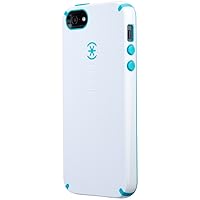 Speck Products CandyShell Case for iPhone SE/5/5S -Retail Packaging- White/Peacock Blue