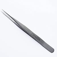 CHAZON TWEEZERS - Stainless Steel Straight Point Tweezers, Best Tweezers for Eyebrows, Facial Hair and Ingrown Hair