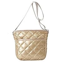 BIOSA Women Shoulder Bag Quilted Solid Color Puffer Shoulder Bag Diamond Grid Shoulder Bag Large Capacity Adjustable Wide Strap Stylish Crossbody Bag