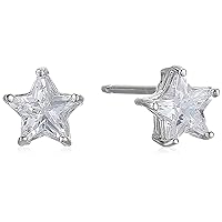 Amazon Essentials Gold and Rhodium Plated Sterling Silver Cubic Zirconia Earrings (previously Amazon Collection)