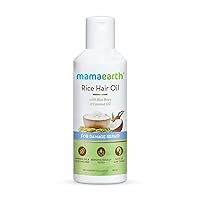 MAMAEARTH Rice Bran Hair Oil | with Coconut Oil for Damage Repair & Hair Loss Control | Dry & Frizzy Hair Nourishment | Silicone & Paraben-Free | 5.07 Fl Oz (150ml)