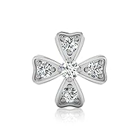 Round Cut D/VVS1 Diamond Wedding Solitaire Flower Screw Back Stud Nose Pin for Women's 14K White Gold Plated 925 Sterling Silver