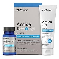 VitaMedica | Arnica Montana | Tablets | Gel | Kit | Bruising | Swelling | Calendula | Comfrey | Witch Hazel | Soothing Aloe | 150 Tablets | 3 Ounce Gel | Water Based | Made in USA | Temporary Relief