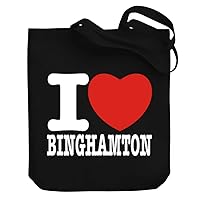 I love Binghamton Bold Font Canvas Tote Bag 10.5