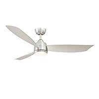 AireFlex 52 inch Indoor/Outdoor Ceiling Fan with LED CCT Select Light Kit - Brushed Nickel with Gray Blades