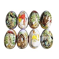 Set of 8 Pieces Painted Eggshell Style tin Box for Easter