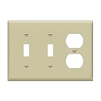 ENERLITES Combination Triple Gang Wall Plate, Double Toggle Switch/Single Duplex Receptacle Cover Plate, Standard Size 3-Gang 4.5