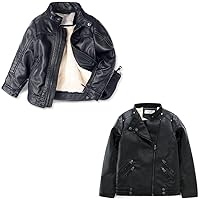 LJYH Boys Winter Faux Leather Jackets and Kids Thick Coats 7/8yrs