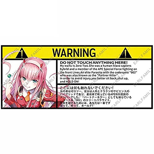 3D Anime Warning Car Stickers Car Airbag Center Console Decal JDM Cartoon  Warning Sticker For Car Visors From 0,93 € | DHgate