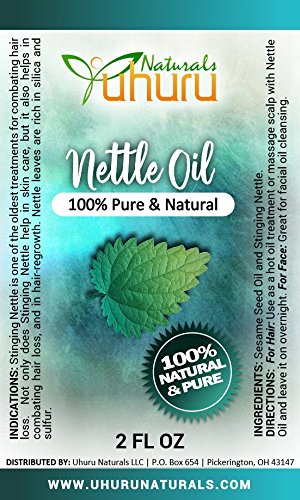 Uhuru Naturals Nettle Oil - Multipurpose Hair and Skin Oil - Contains All-Natural Ingredients Promotes Hair Regrowth and Helps Fight Hair Loss Reduces Skin Irritation and Redness