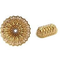 Nordic Ware Cut Crystal Bundt (10 Cup, Gold) and Jubilee Loaf Pan (6 Cup, Gold) Bundle