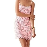 Lilly Pulitzer Beth Dress, Resort White, Two Tone Exploded Lace