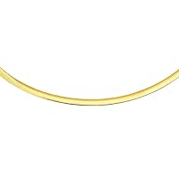 Ste. Silver 14k Plated Gold 4.0mm One Side Gold Plated Gold Reverse Side Omega Necklace Pear Jewelry for Women - Length Options: 16 18 20