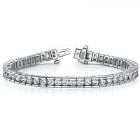 5.00 ct Channel Set Ladies Round Cut Diamond Tennis Bracelet in 950 karat Platinum (H Color VS2 Clarity)