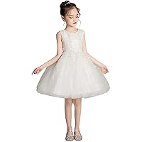 Sleeveless Girl's Lace Dress for Kids Wedding Bridesmaid Party Knee Length Dresses 110-170cm 2-16years