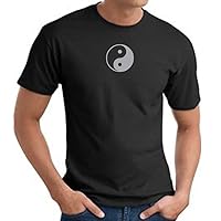 Mens Yin Yang Yoga T-Shirt - Martial Arts Adult Tee Shirt - Black