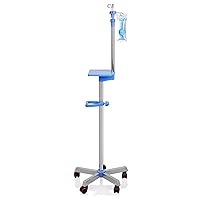 Medical IV Pole with wheels Stainless Steel Adjustable 57