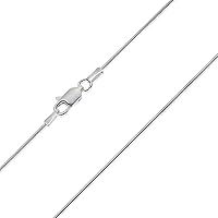 1mm thick solid sterling silver 925 Italian round SNAKE chain necklace chocker bracelet anklet with lobster claw clasp - 15, 20, 25, 30, 35, 40, 45, 50, 55, 60, 65, 70, 75, 80, 85, 90, 95, 100cm