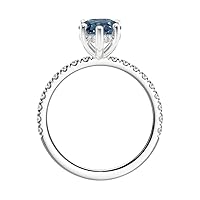 Diamond Wish IGI Certified 1 1/3 to 2 1/3 Carat Fancy Blue Pear Cut Lab Grown Diamond Hidden Ribbon Halo Engagement Ring for Women in 14k Gold Side Gems (I-J, VS-SI, cttw) Promise Ring Size 4 to 9