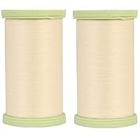 (2 Pack) Dual Duty Plus Cream Hand Quilting Thread Strong All Purpose with Glace Finish