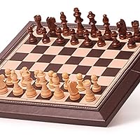 Chess Set Portable Leather Folding Chessboard Magnetic Chess Set International Chess Board Game for Party Family Activities Chess Game Board Set