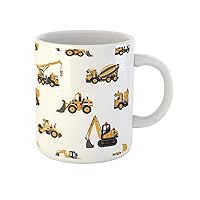 Coffee Mug Road Roller Tractor Backhoe Loader Bulldozer Garbage Truck Concrete 11 Oz Ceramic Tea Cup Mugs Best Gift Or Souvenir For Family Friends Coworkers