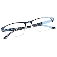 Reading Glasses for Women Men, Blue Light Blocking Reading Glasses Metal Half Frame Computer Readers Anti UV/Glare/Eyestrain
