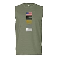 Flag USA American Patriotic Style 4th of July Memorial National Military Men's Muscle Tank Sleeveles t Shirt