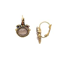 Sorrelli Petite Oval Semi-Precious French Wire Earrings